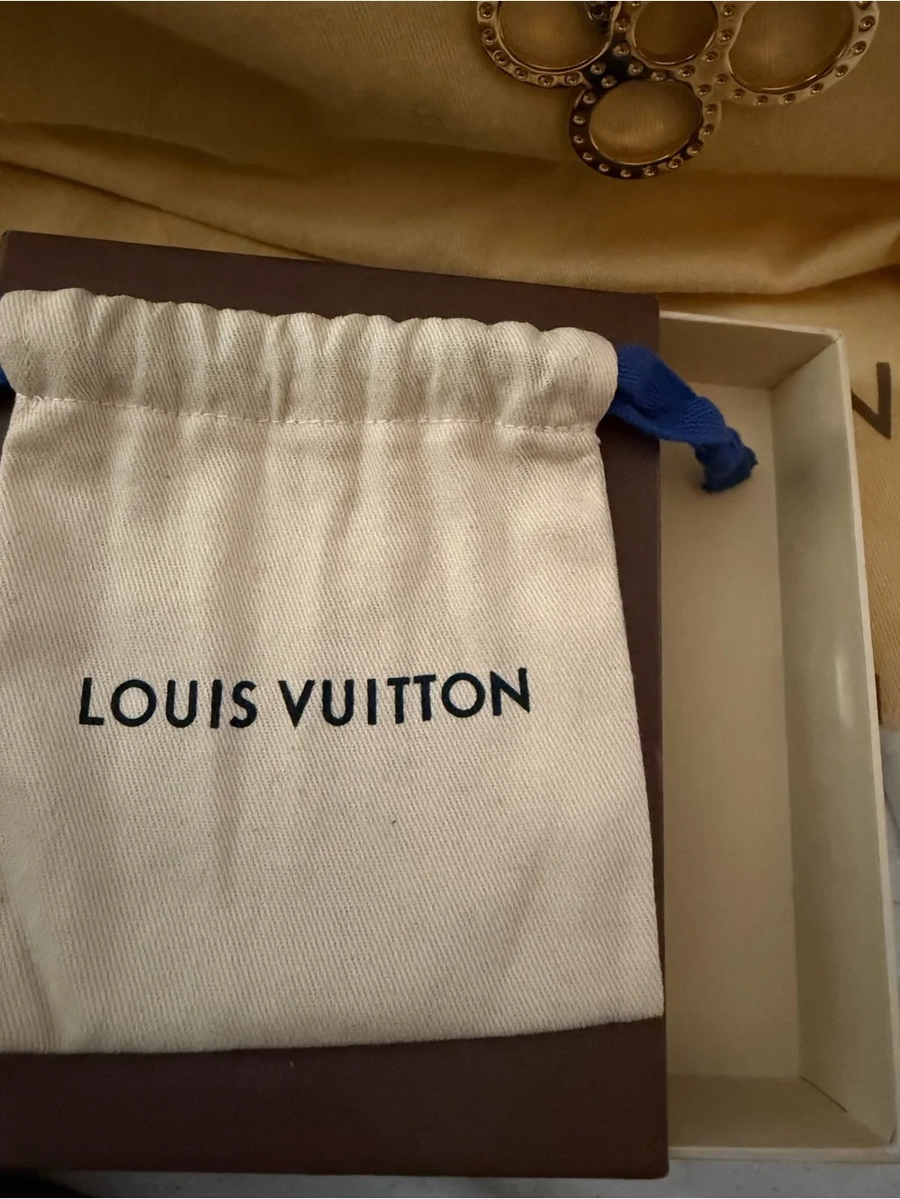 Louis Vuitton Gold and Silver Floral Ring Key Charm